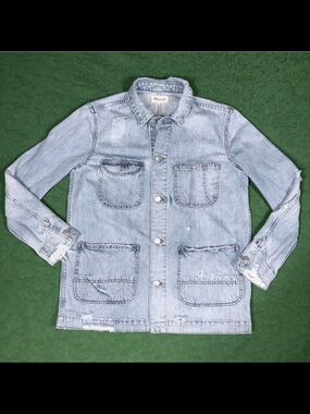 Madewell Distressed Denim Chore Coat MEDIUM